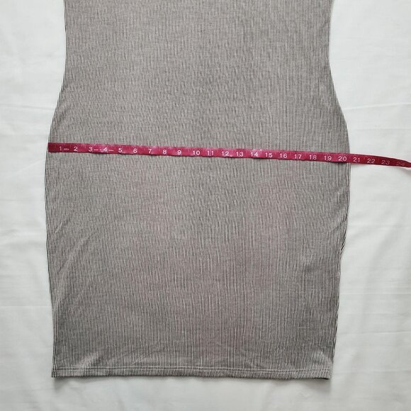 Pink Blush Pinstriped Off Shoulder Ruffle Accent Maternity Dress Charcoal XL NWT - Picture 12 of 15